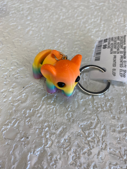 IRIDESCENT 3D PRINTED ELEPHANT KEYCHAIN