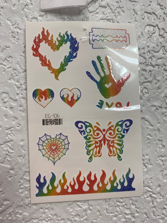 PRIDE GLITTER TATTOO STYLE 6