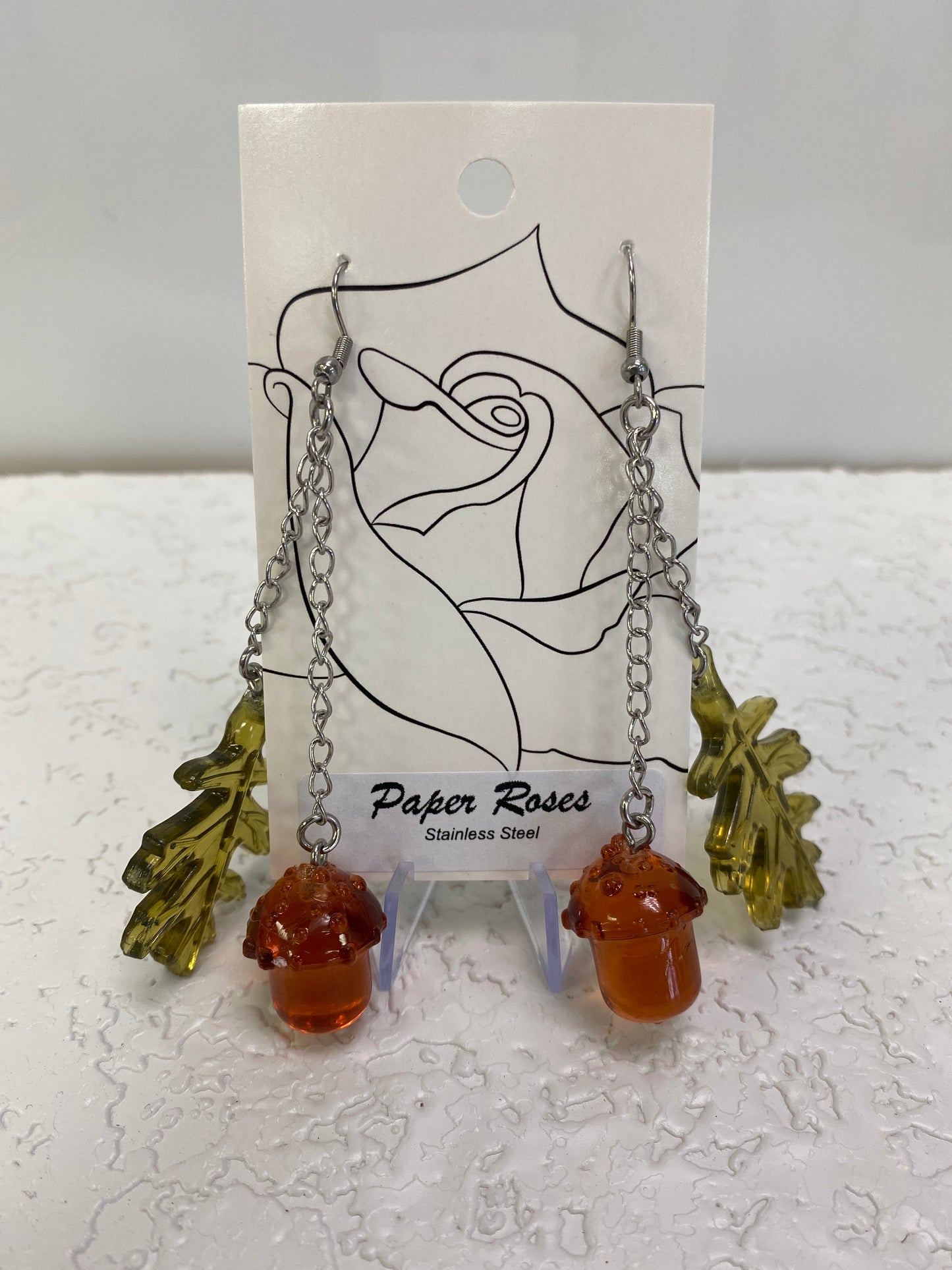 GREEN ORANGE FALL DANGLING EARRINGS