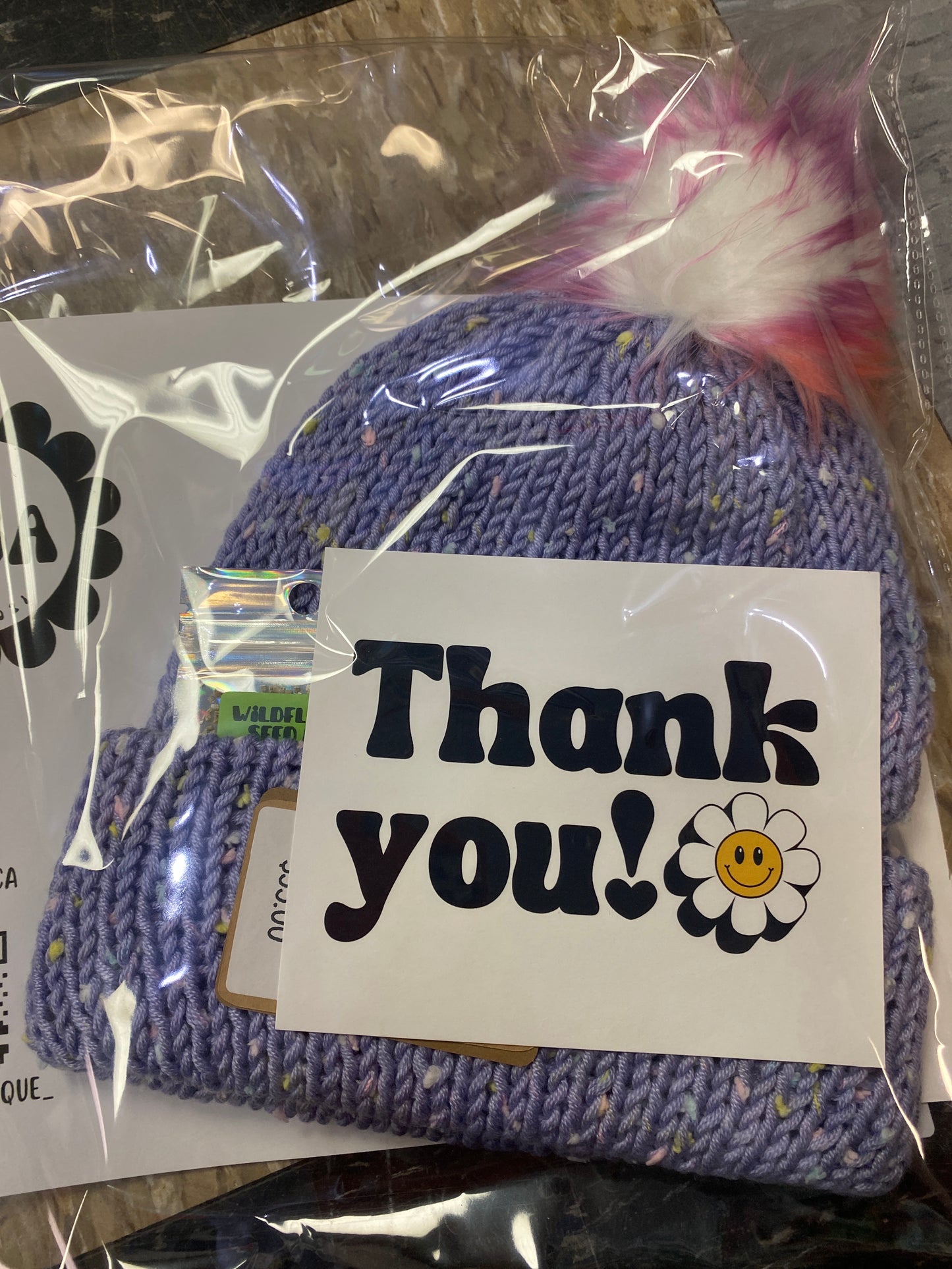 VIOLET CUPCAKE KNIT HAT