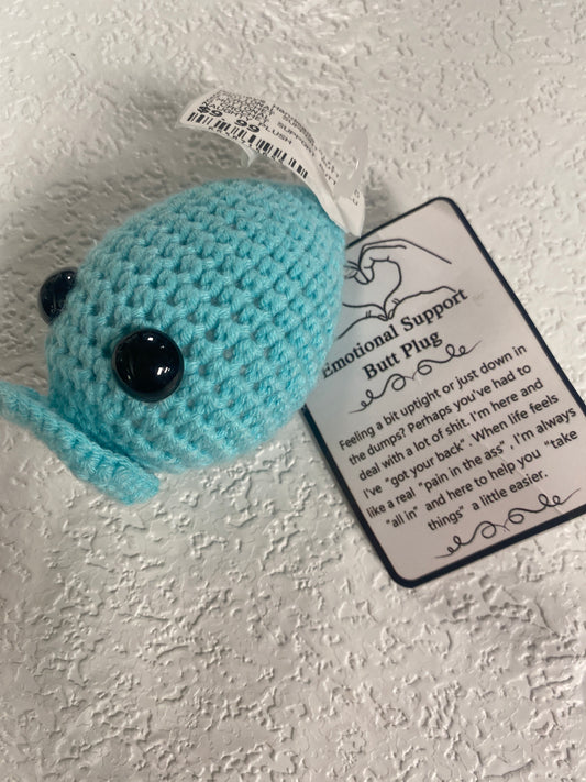 EMOTIONAL SUPPORT BUTT PLUG CROCHET TEAL