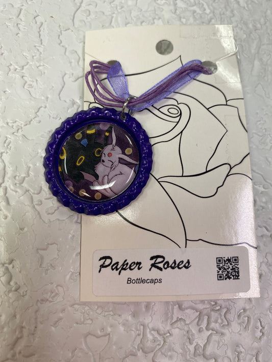 PURPLE UM & ES BOTTLE CAP NECKLACE