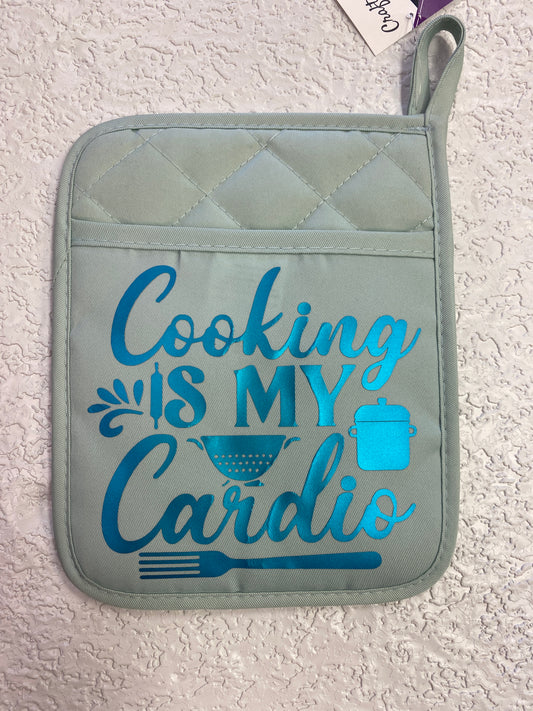 MINT HOT POT HOLDERS COOKING IS CARDIO