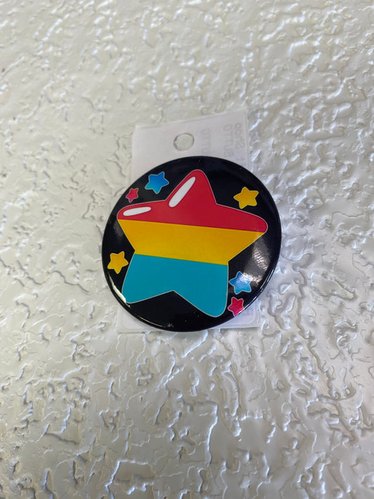 PAN SEXUAL FLAG STAR BUTTON
