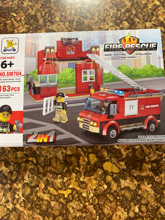 FIRE RESCUE BUILDING BLOCKS THE LATTER SIGN