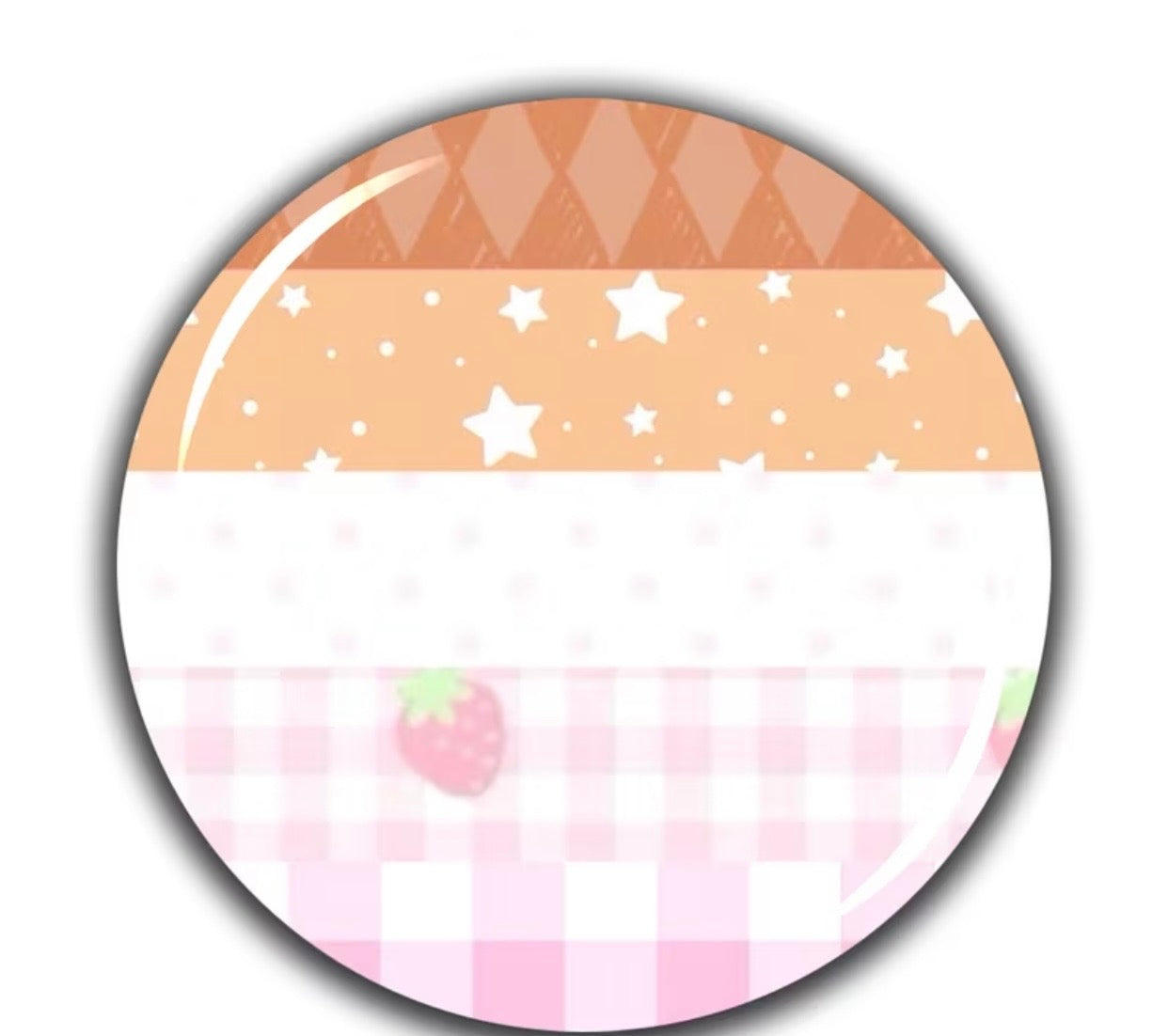LESBIAN PRIDE CHECKERED STAR STRAWBERRY BUTTON