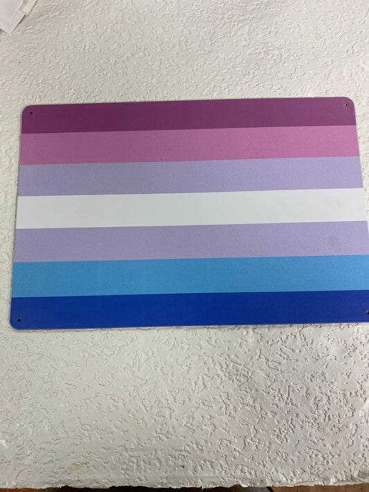 METAL TIN BIGENDER PRIDE FLAG