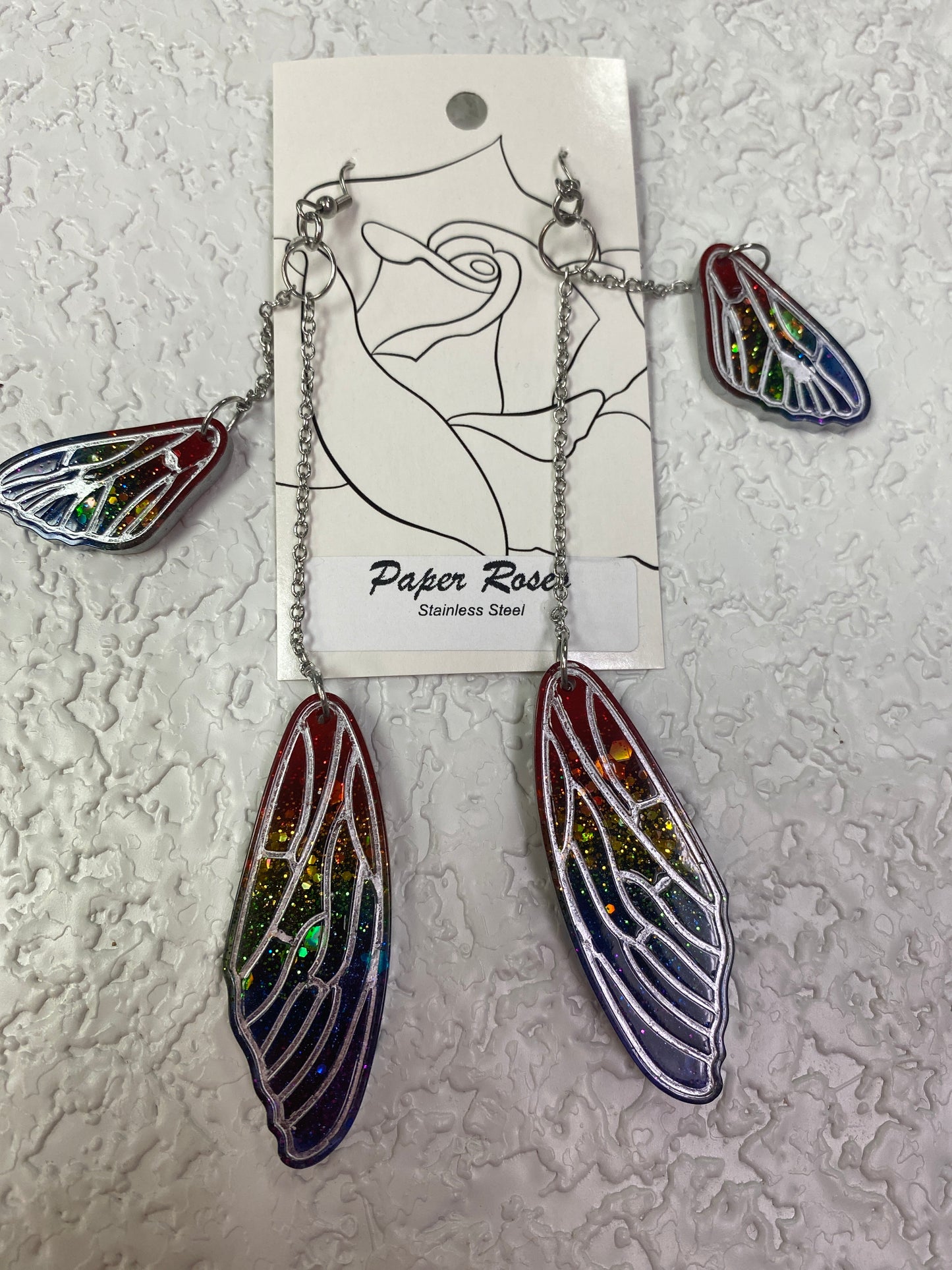 RAINBOW PRIDE WING EARRINGS