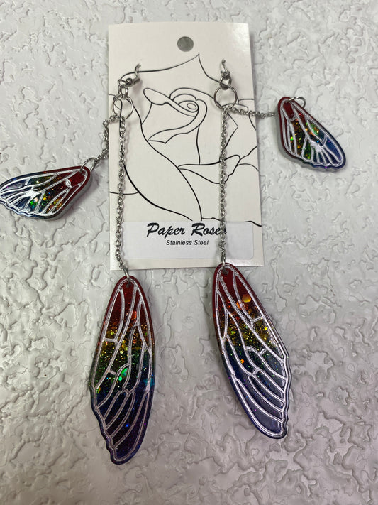 RAINBOW PRIDE WING EARRINGS