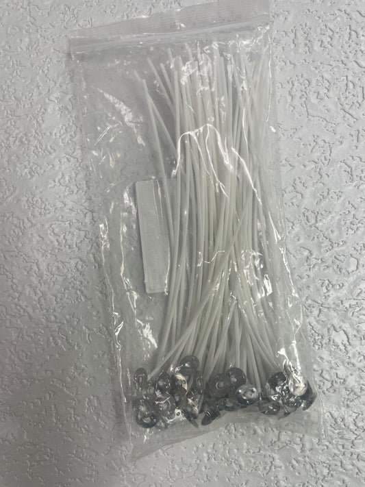 50PK PRE WAXED CANDLE WICKS 7.87 INCHES