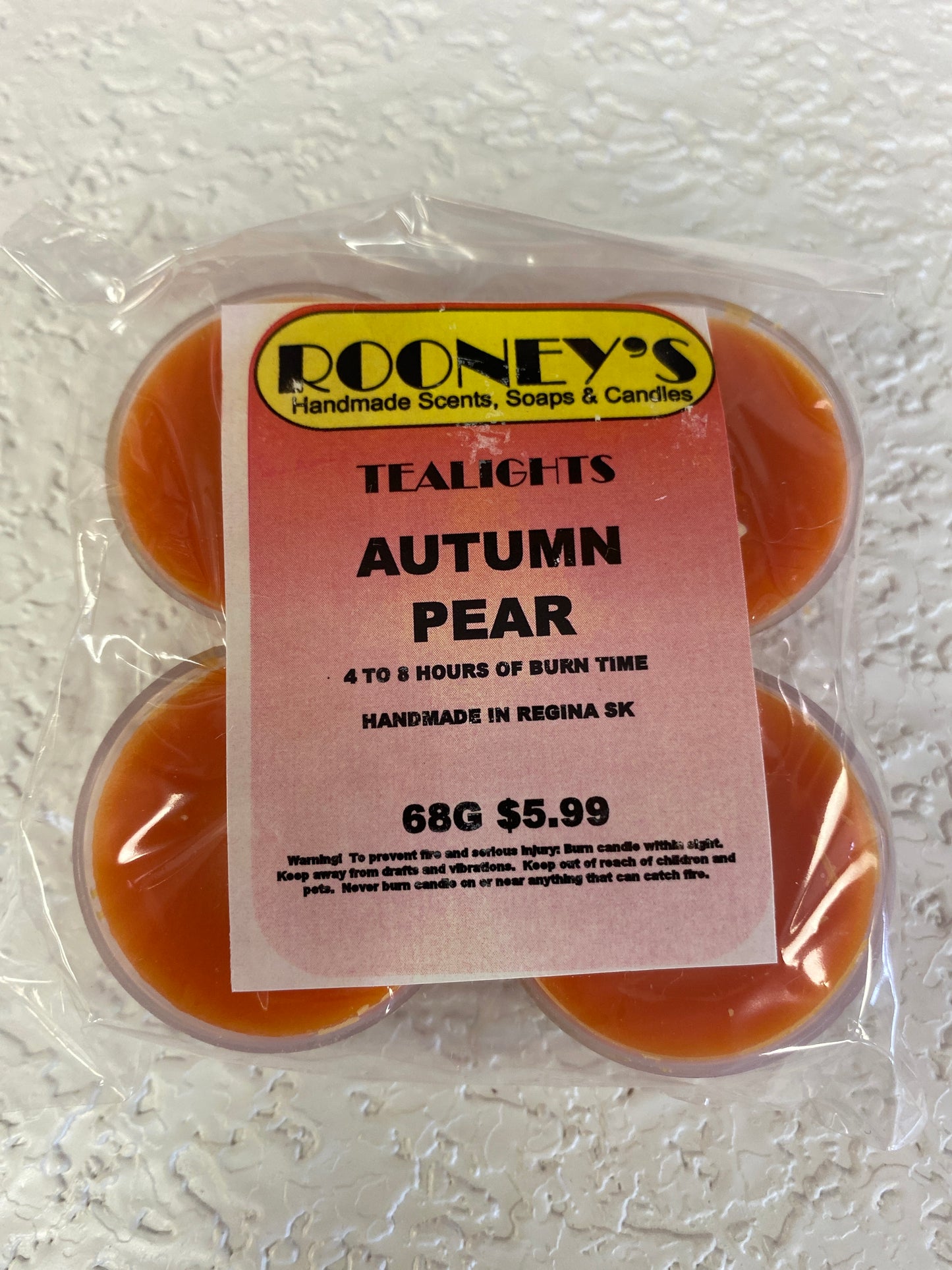AUTUMN PEAR 4 PK TEALIGHTS