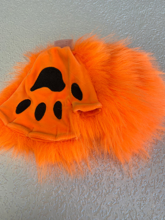ORANGE WOLF PAW FINGERLESS GLOVES