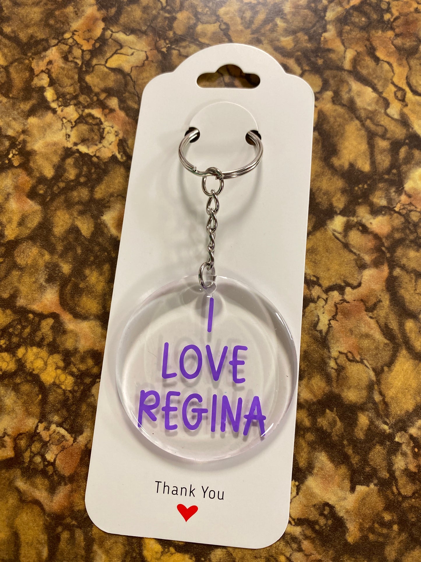 KEYCHAIN I LOVE REGINA PURPLE