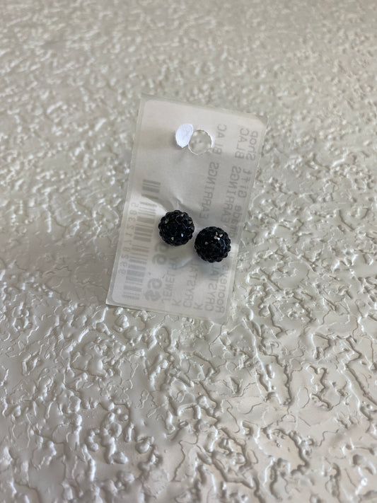 CRYSTAL BALL EARRINGS BLACK