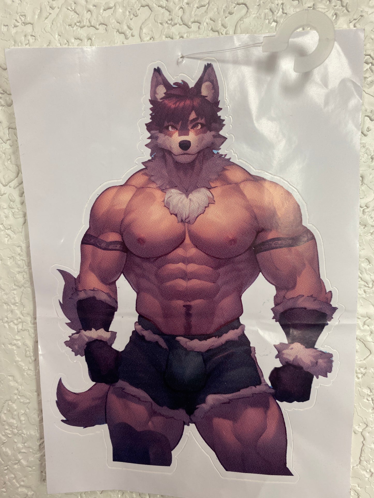 FURRY MUSCLE DOG ANIME STICKER 2
