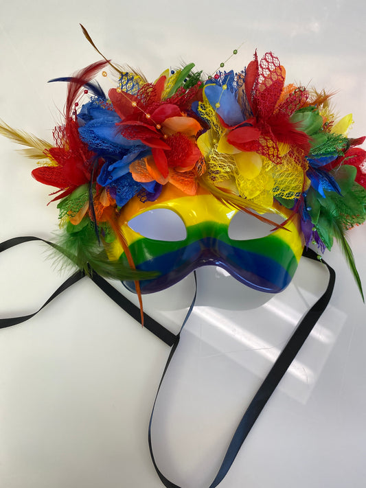 RAINBOW FLORAL PRIDE MASK