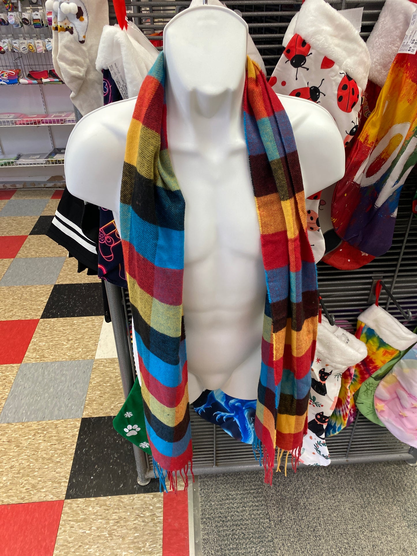 PLAID FLEECE SCARF
