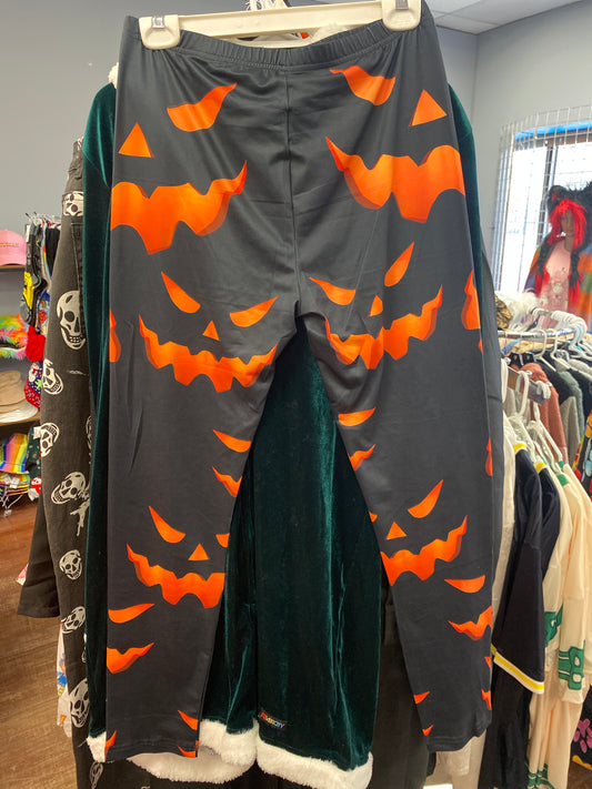 HALLOWEEN PUMPKIN BLACK LEGGINGS XXL