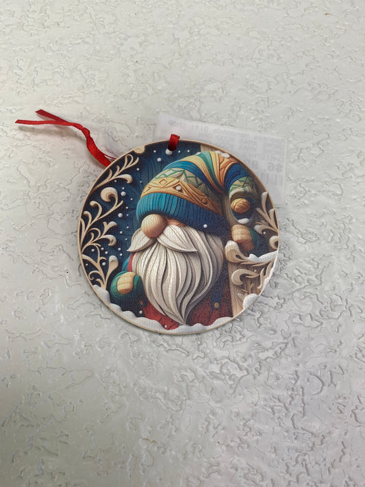 GNOME XMAS WOOD ORN