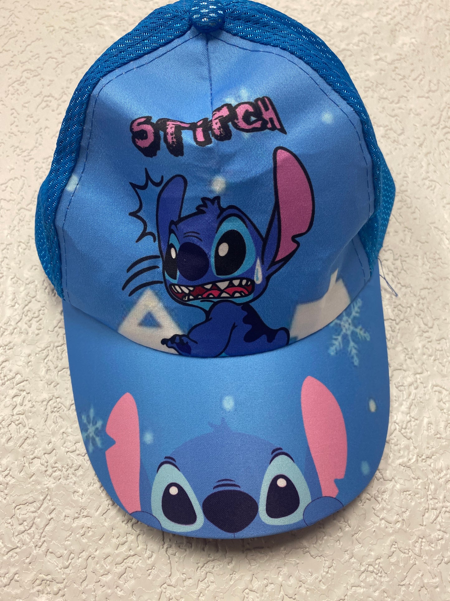 STITCH MESH BASEBALL HAT BLUE KIDS