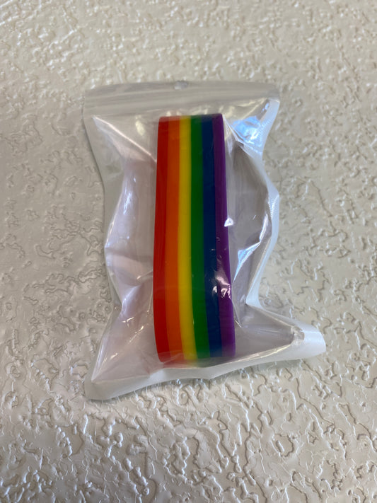 WIDE RAINBOW PRIDE SILICONE BRACLET
