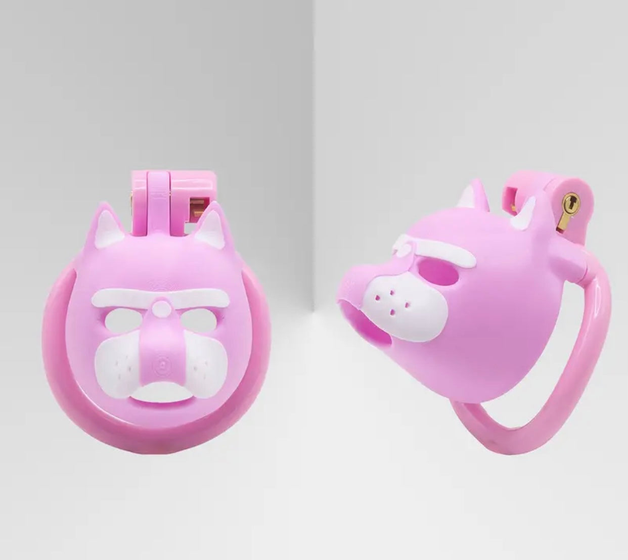 PINK WHITE PUP PLASTIC COCK LOCK