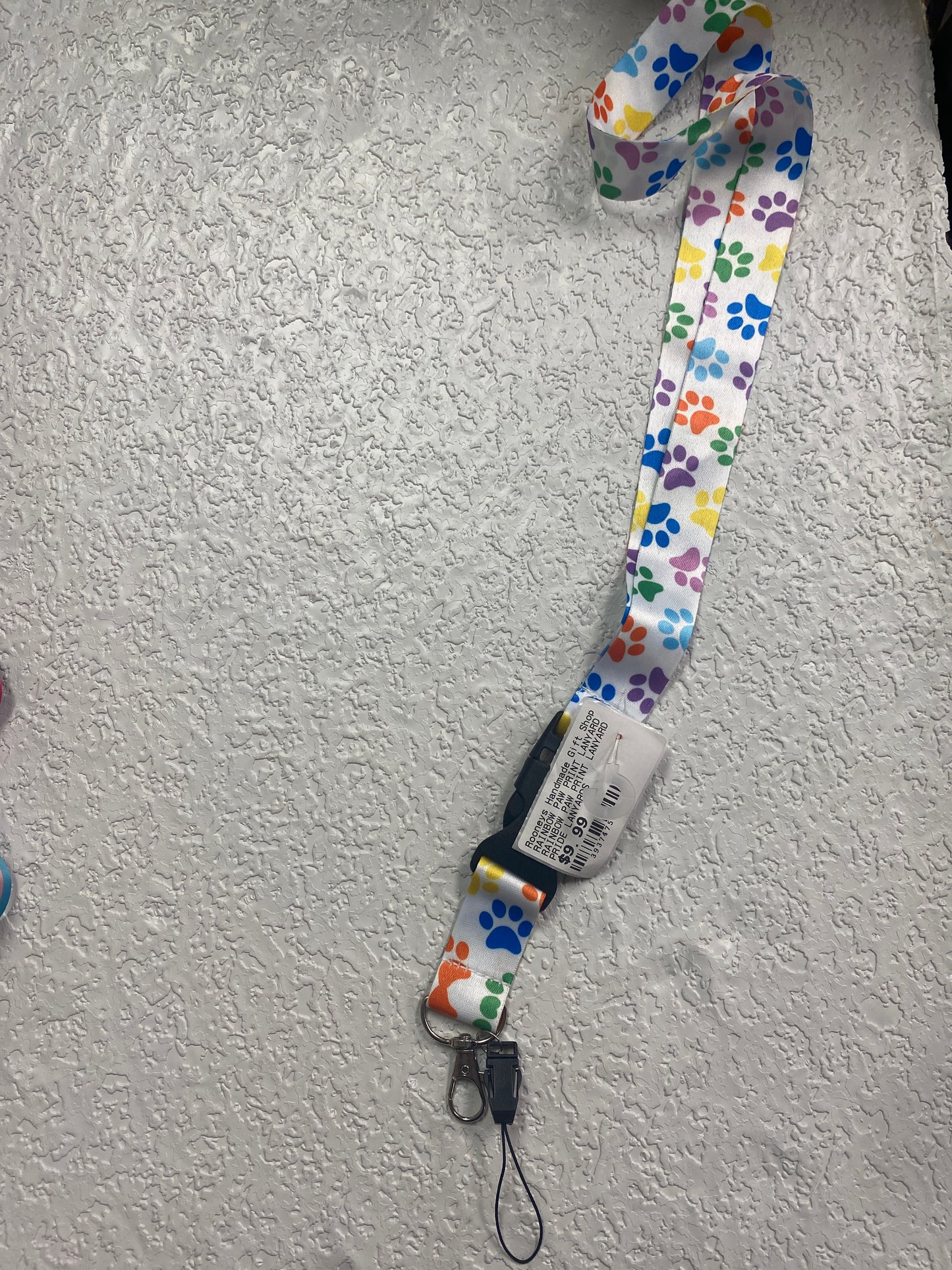RAINBOW PAW PRINT LANYARD