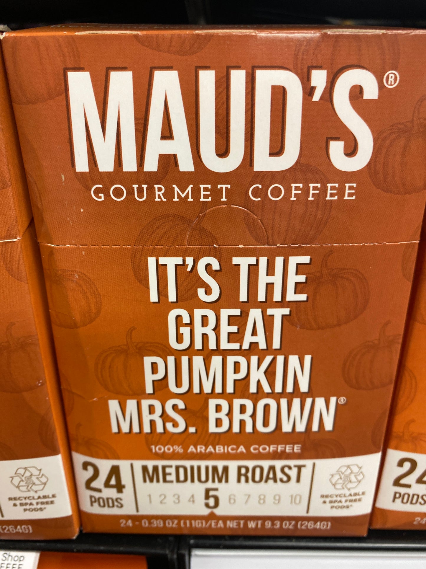 MAUDS PUMPKIN SPICE COFFEE PODS 24CT MED