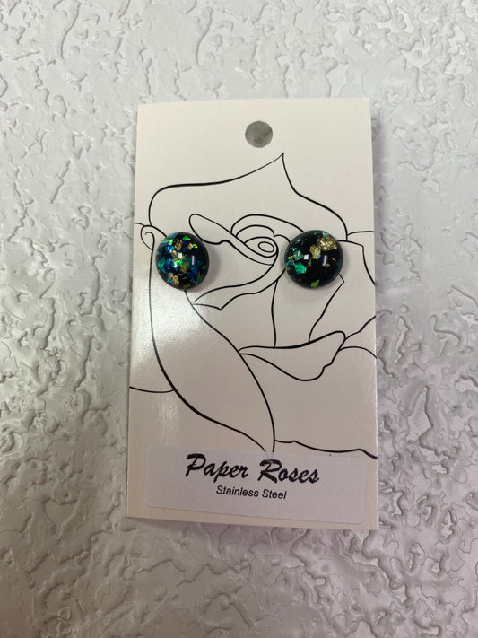 BLACK RESIN EARRINGS