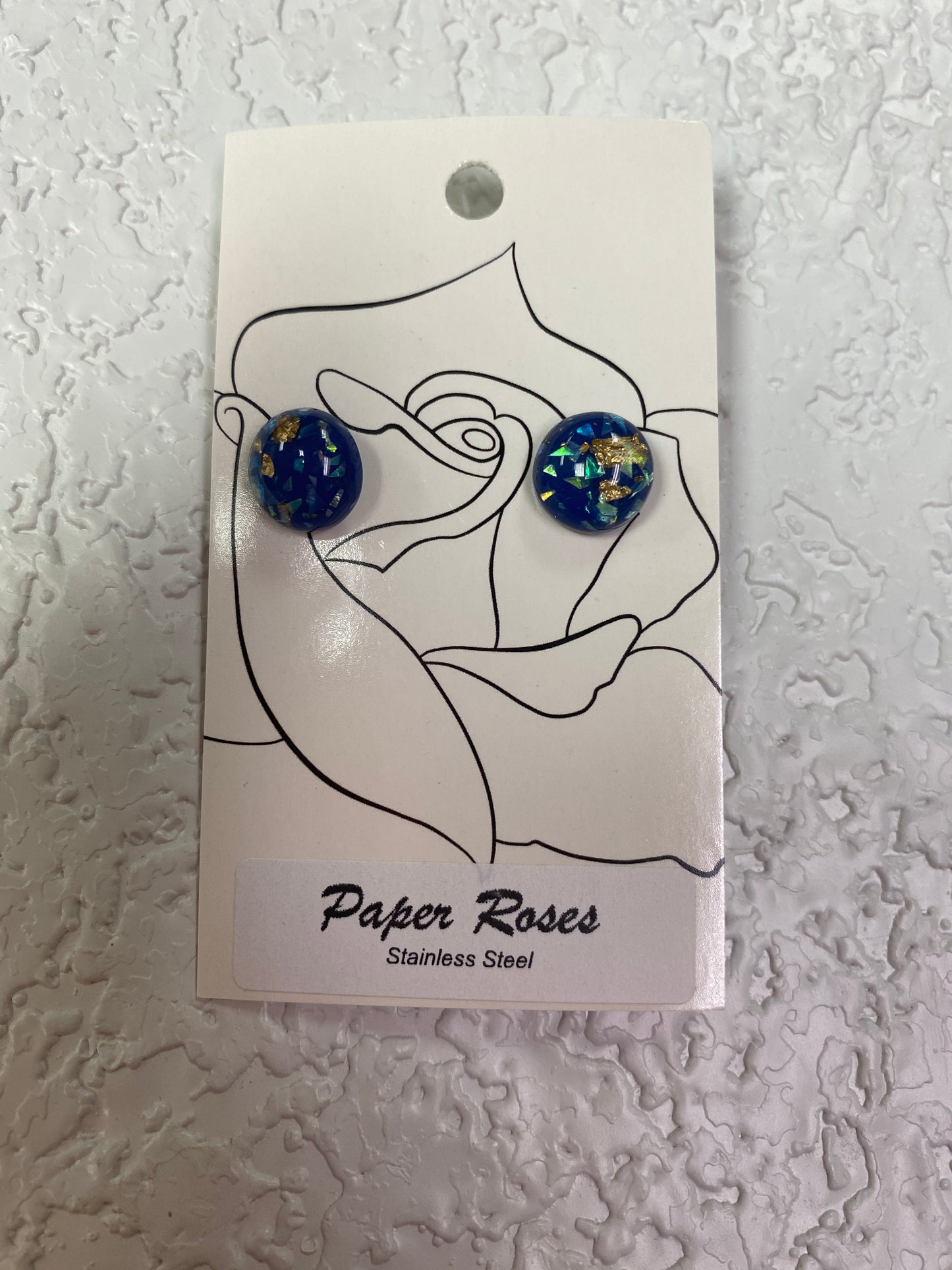 DARK BLUE RESIN EARRINGS