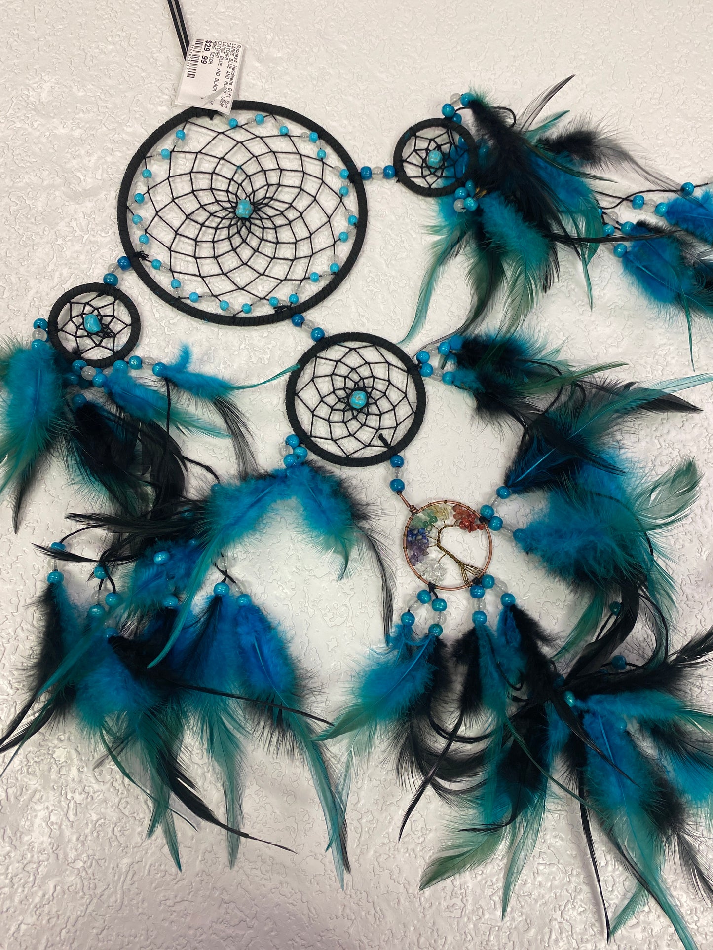 LARGE BLUE AND BLACK DREAM CATCHER