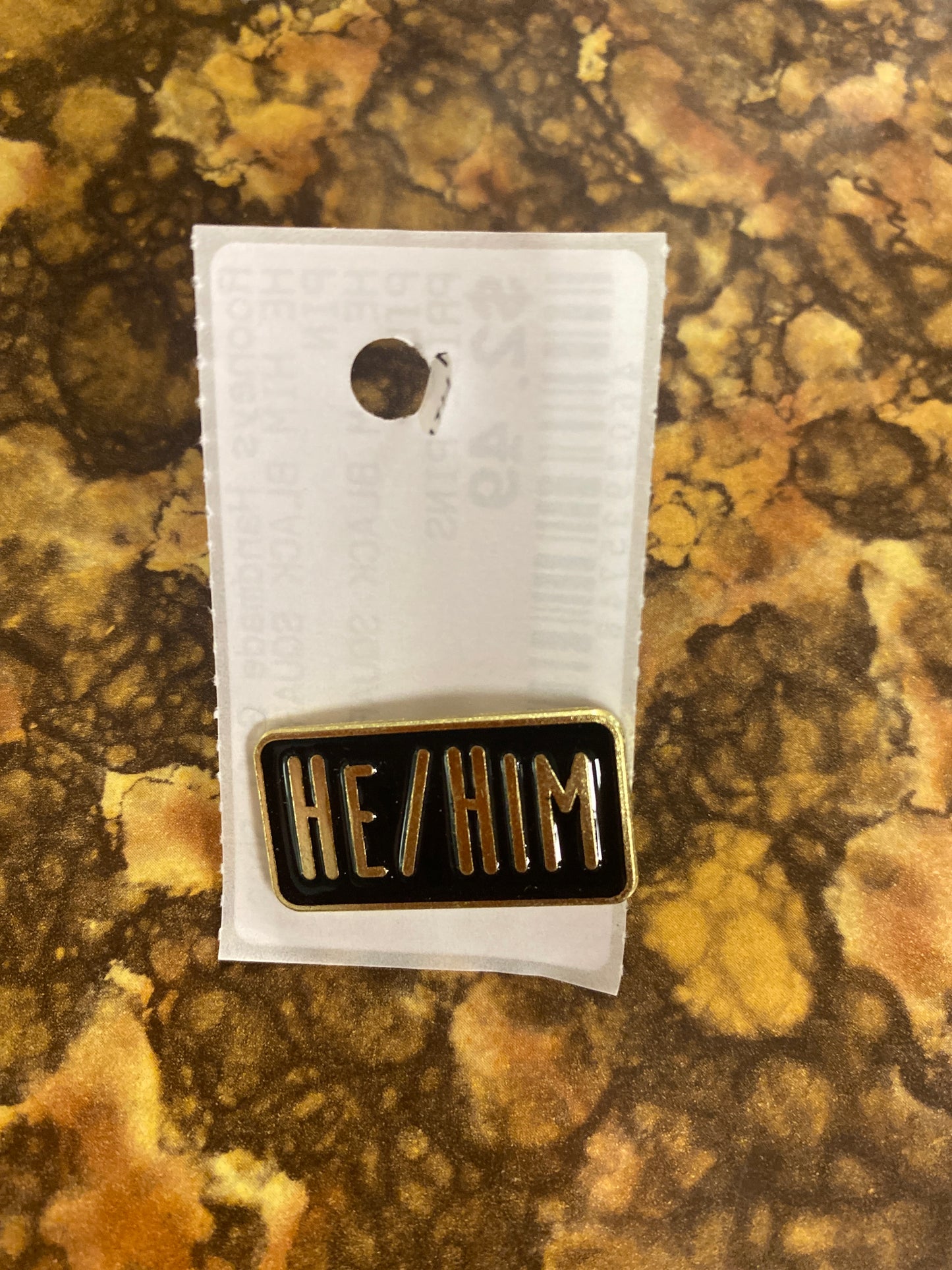 HE HIM BLACK SQUARE ENAMAL PIN