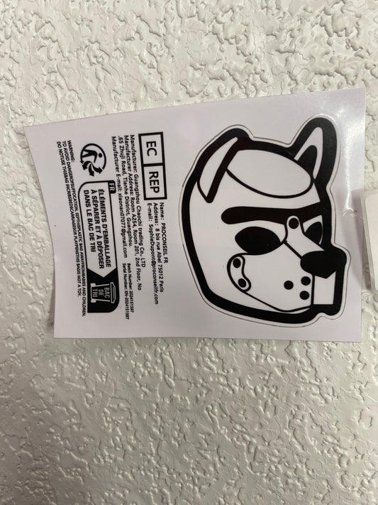 WHITE PUP MASK VINYL DECAL