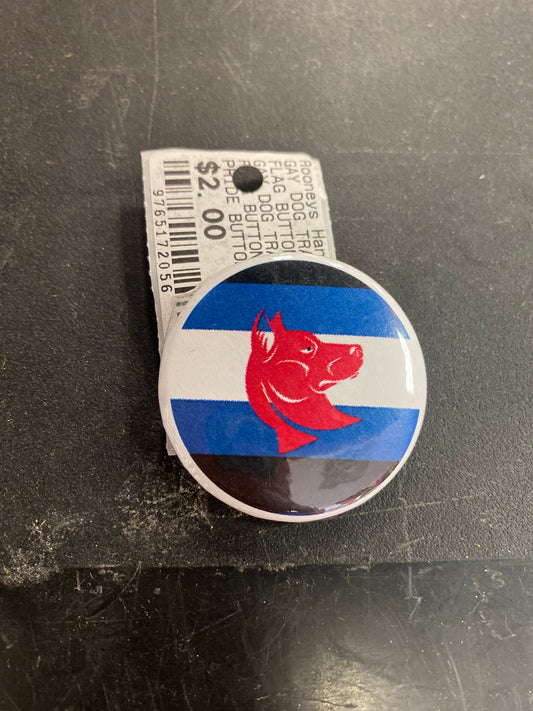 GAY DOG TRAINING PUP PRIDE FLAG BUTTON
