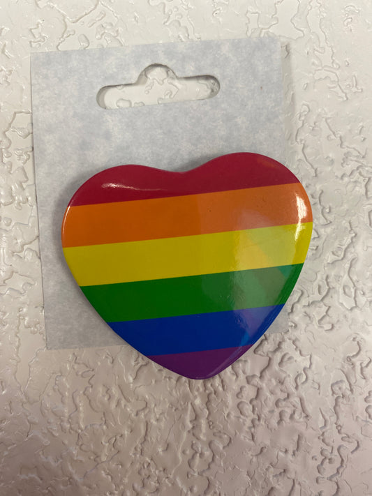 RAINBOW PRIDE HEART BUTTON