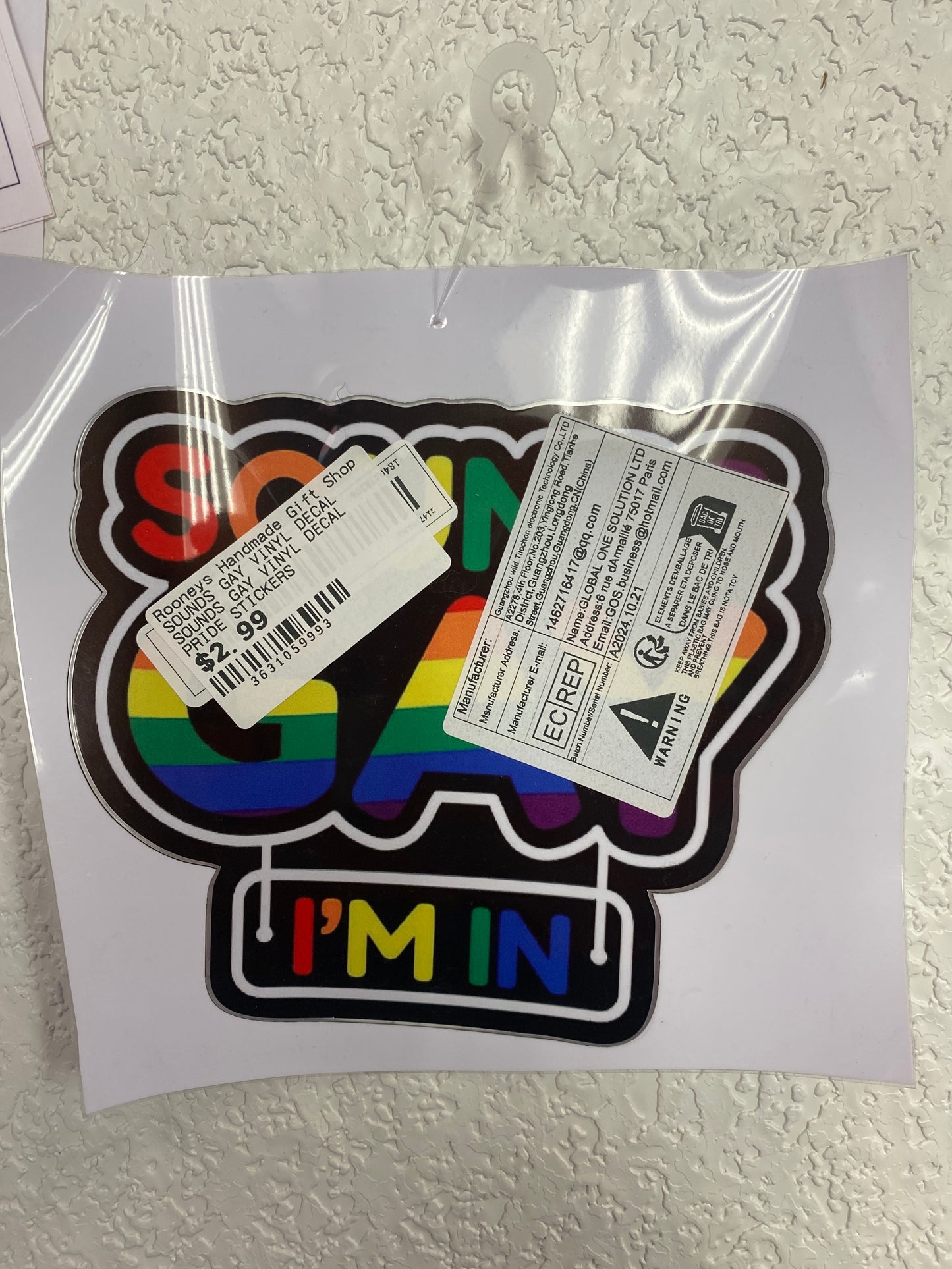 SOUNDS GAY VINYL DECAL