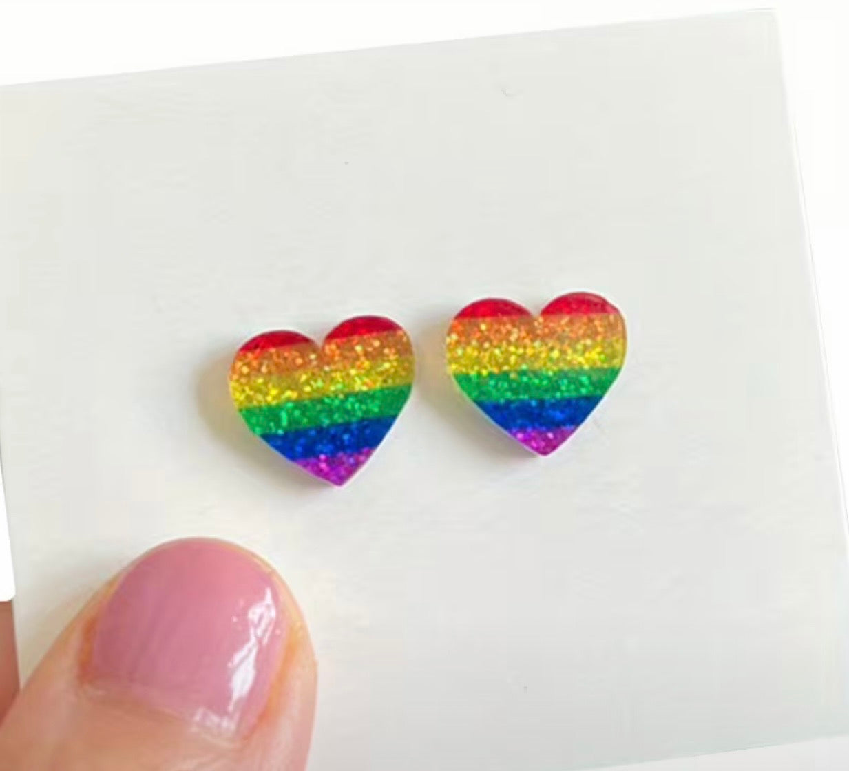 RAINBOW PRIDE HEART EARRINGS