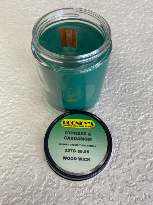 CYPRESS & CARDAMOM WOOD WICK CANDLE 227G