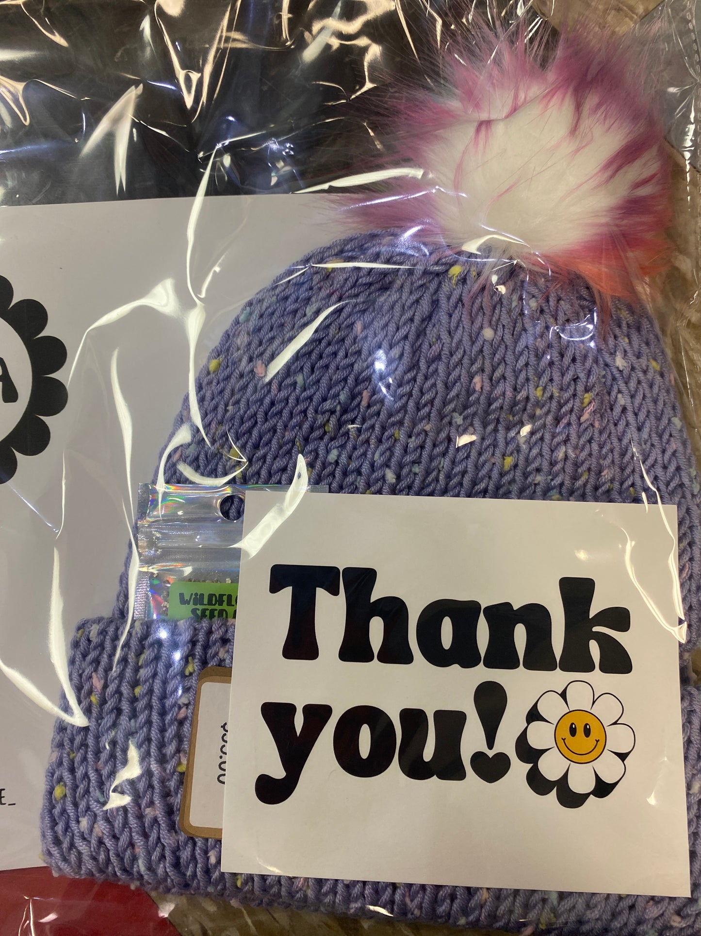 VIOLET CUPCAKE KNIT HAT