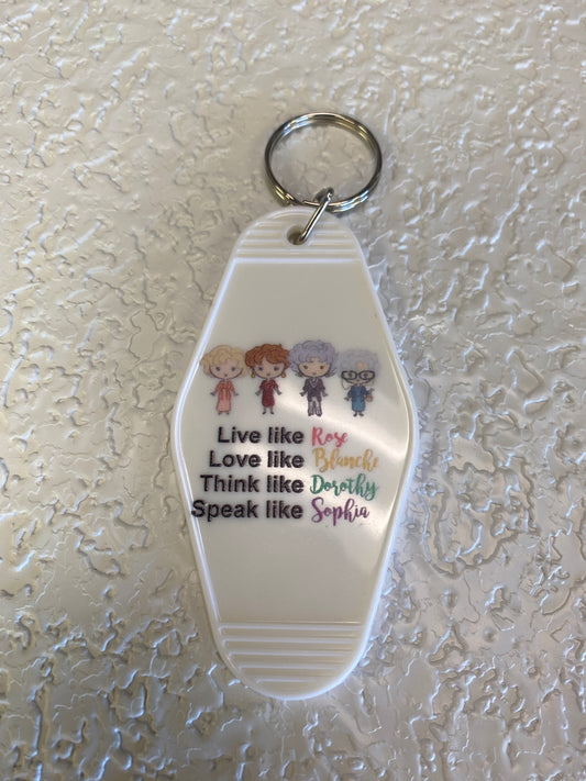 GOLDEN GIRLS MOTEL KEYCHAIN