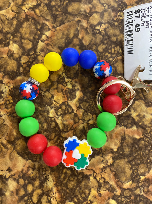SILICONE WRIST KEYCHAIN PUZZLE ART