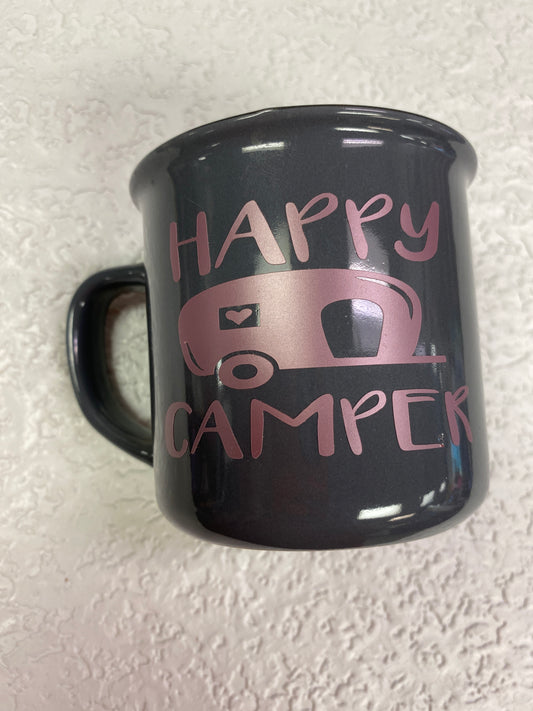 HAPPY CAMPER GREY MUG
