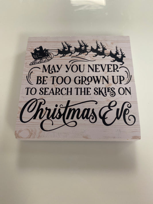 RUSTIC XMAS WOOD SIGN CHRISTMAS EVE