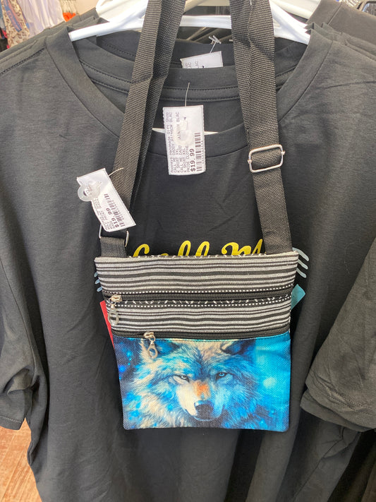 WOLF PRINT SHOULDER BAG
