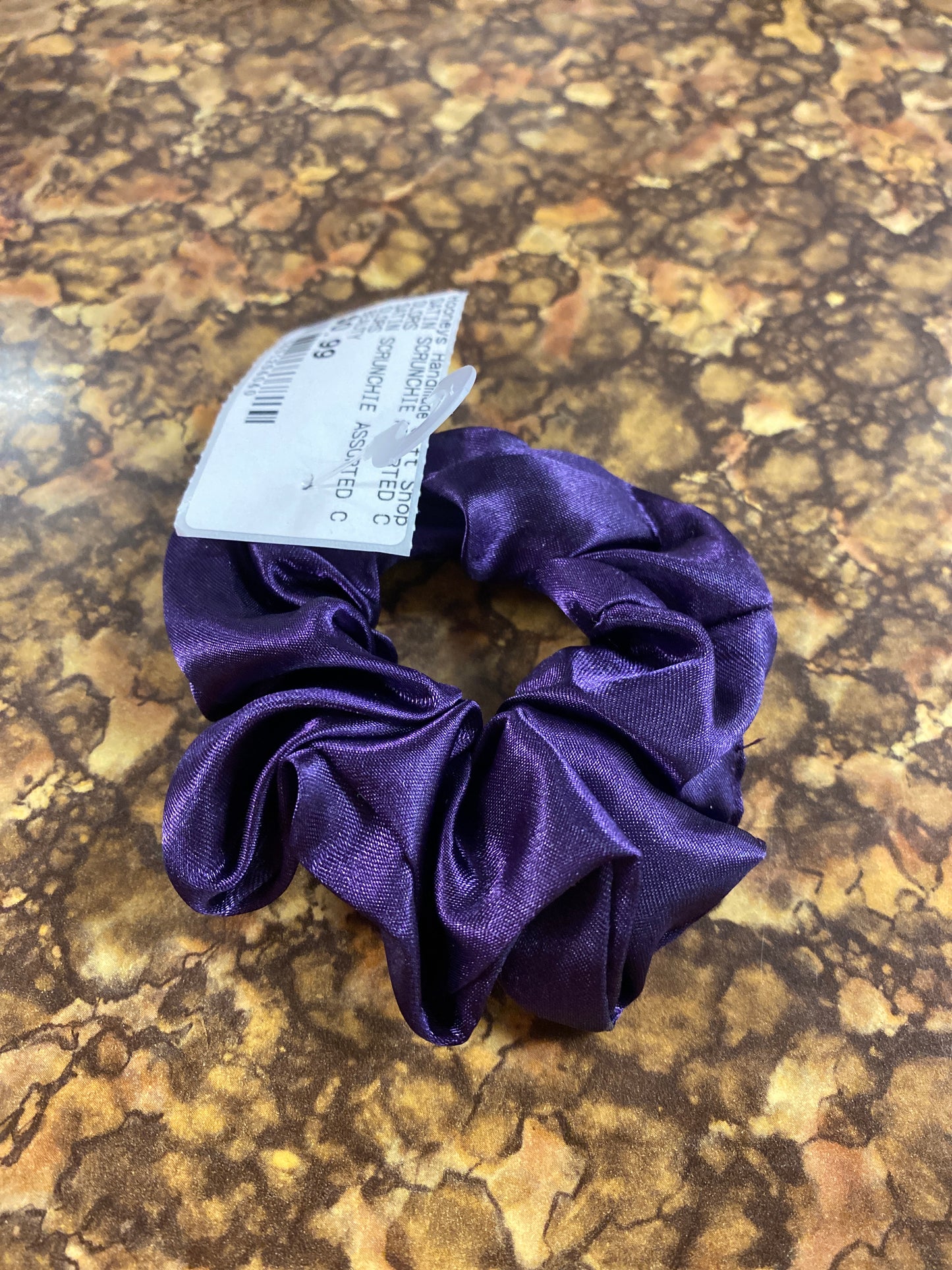 SATIN SCRUNCHIE ROYAL PURPLE