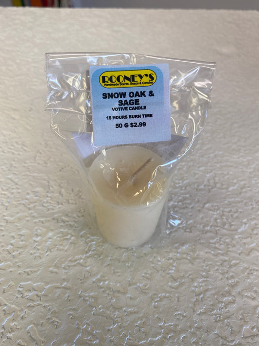 SNOW OAK & SAGE VOTIVE CANDLE