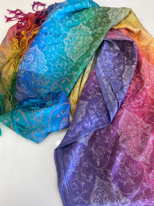ELEGANT RAINBOW OM SCARF