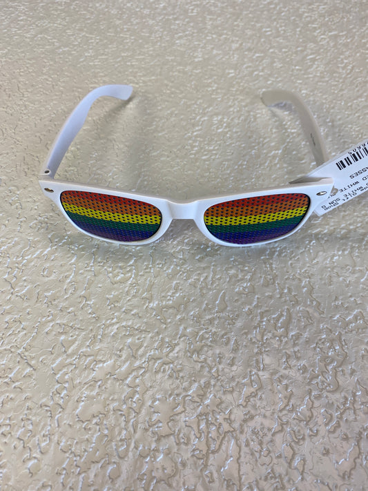 RAINBOW DOTTED WHITE SUN GLASSES