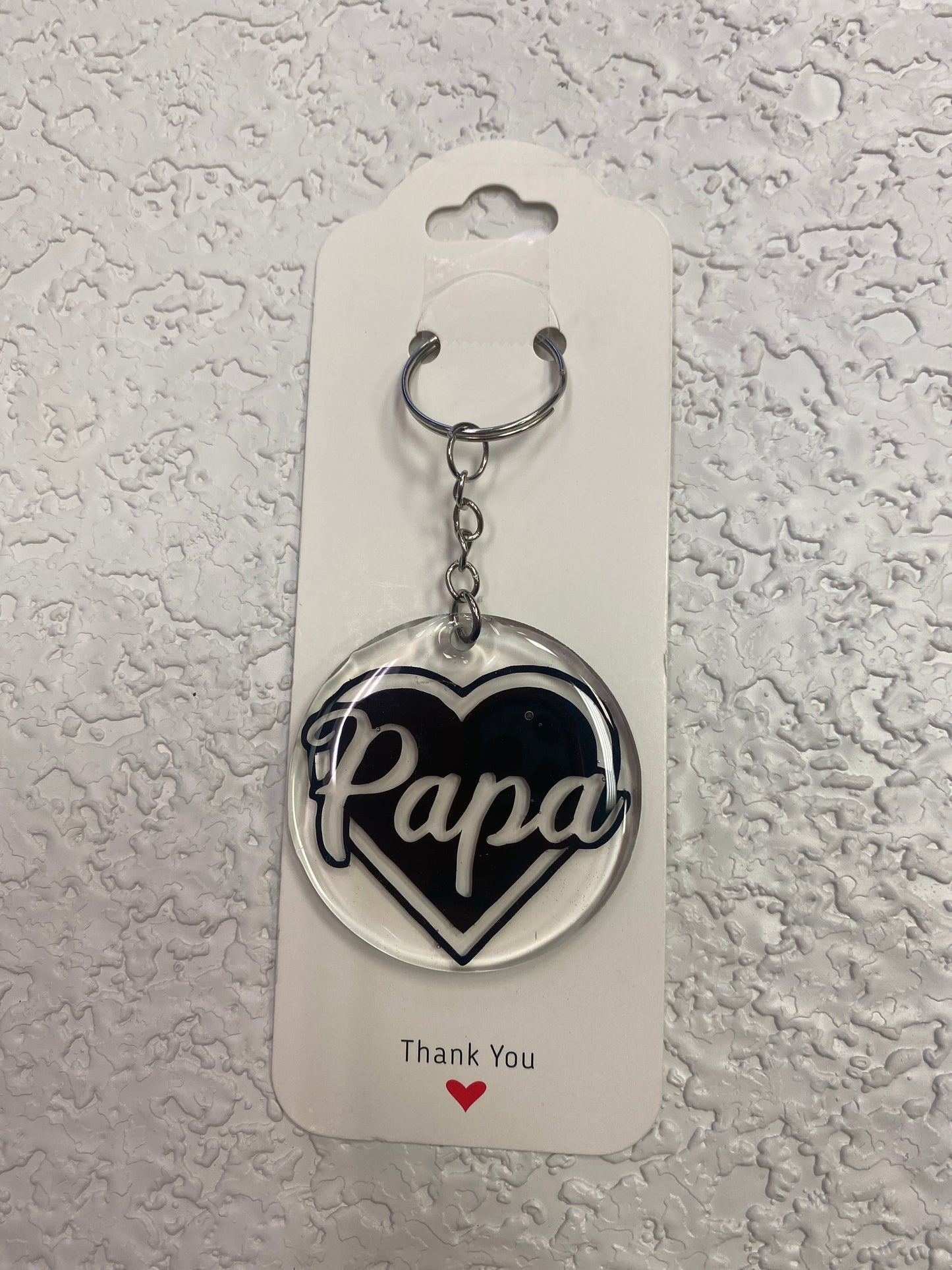 KEYCHAIN FULL HEART PAPA BLACK