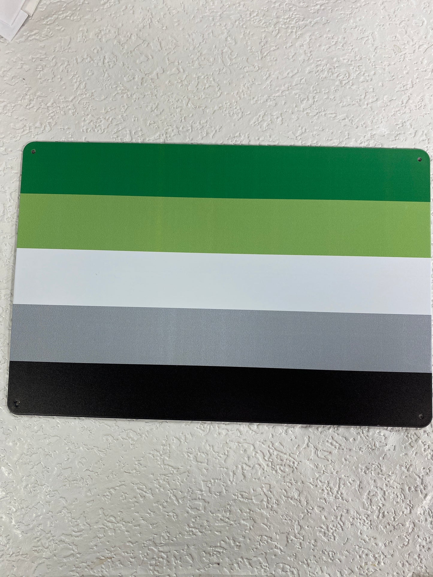 METAL TIN AROMANTIC PRIDE FLAG